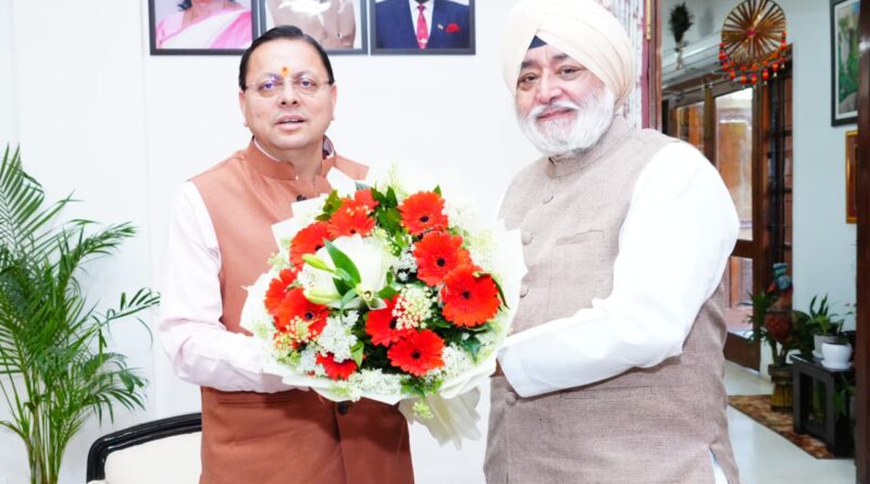 सीएम पुष्कर सिंह धामी से गुरुद्वारा श्री हेमकुंड साहिब प्रबंधन ट्रस्ट के अध्यक्ष नरेंद्र जीत सिंह बिंद्रा ने की भेंट 