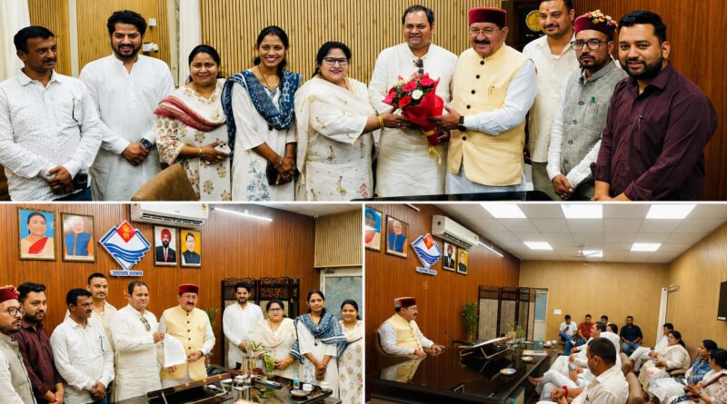 ब्लॉक प्रमुख संगठन के प्रतिनिधियों ने मंत्री भरत सिंह चौधरी से की शिष्टाचार भेंट