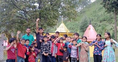 जय श्री राम के नारों से गूंज उठा हनुमान मंदिर हटवाल गांव 